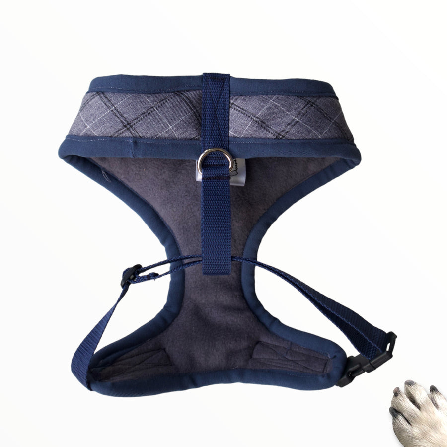 Sir Archibald- Hand-made, Finest Italian suiting harness with luxury blue bow-tie, pocket and bone button – XS, S, M, L & Custom