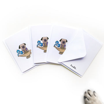 Illustrated Greeting Card - Aladdin Pug 