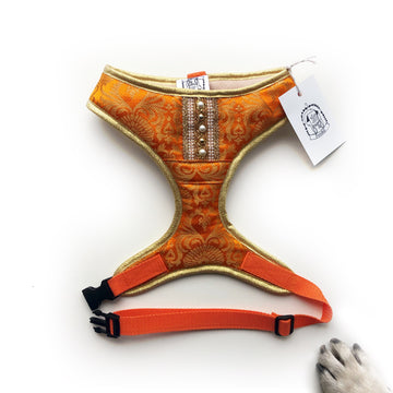 Indian Summer - Orange Bollywood style harness with luxury Indian fabric - XS, S, M, L, XL & Custom