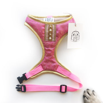 Indian Summer - Pink Bollywood style harness with luxury Indian fabric - XS, S, M, L, XL & Custom